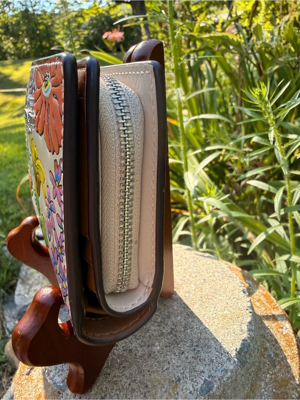 Coach Floral Leather Snap Wallet CR796